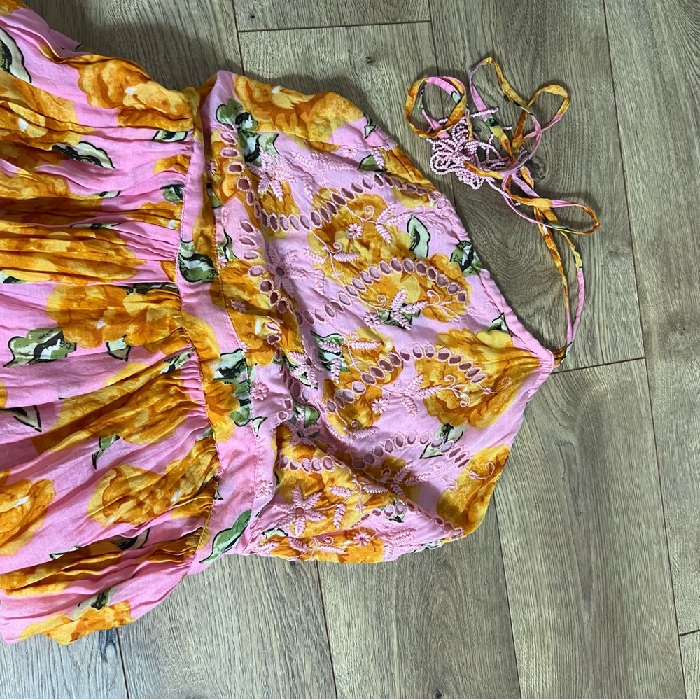 ❗️SOLD❗️Farm Rio Halter Dress in Pink Boto Chita - Picture 6 of 7